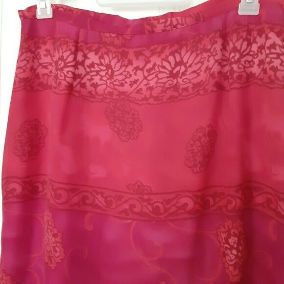 Vintage Worthington hot pink 2 piece dress maxi tropical sz L - Picture 6 of 6